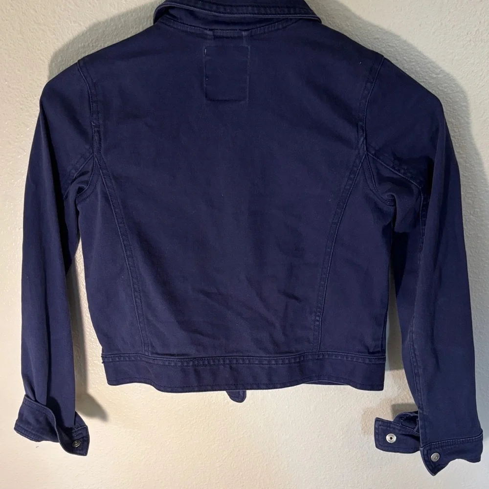 Gymboree Navy Jean Jacket with Asymmetrical Zipper -248sku